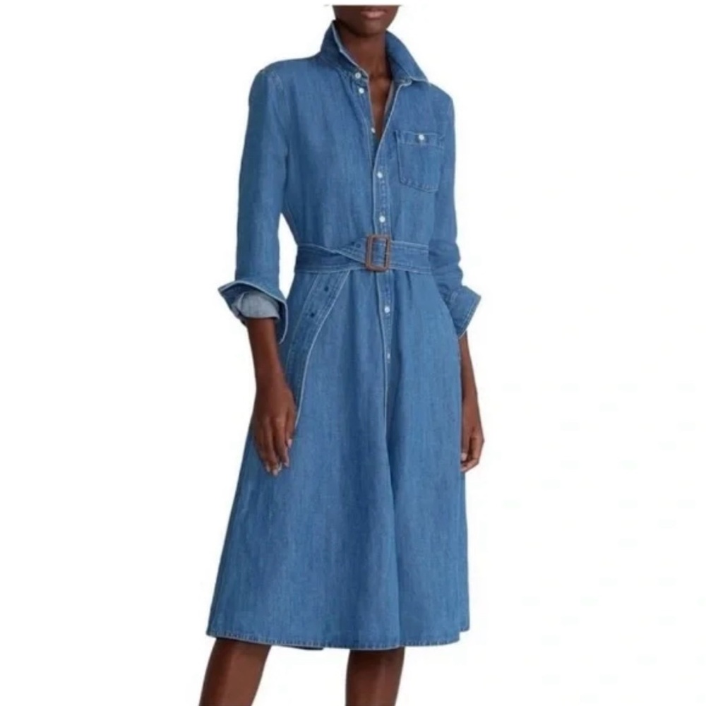 Polo Ralph Lauren Linen blend Denim dress sz 14